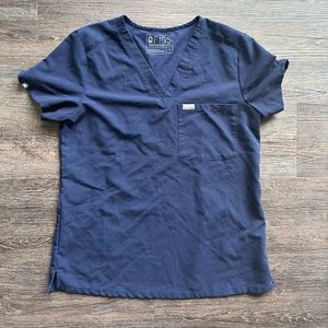 Navy Figs Scrub Top Sz S